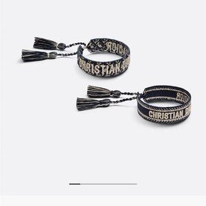 Christian Dior Bracelet Set Navy Blue Dior Oblique Cotton